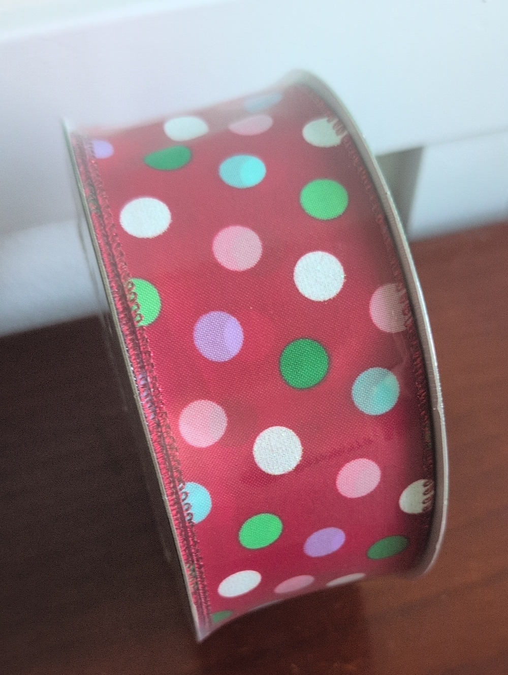 Festive Red Polka Dot Ribbon – Multi-Color Party Trim